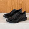 MEN'S POLISHED BLACK LEATHER DRESS SHOES MUA2375E0I