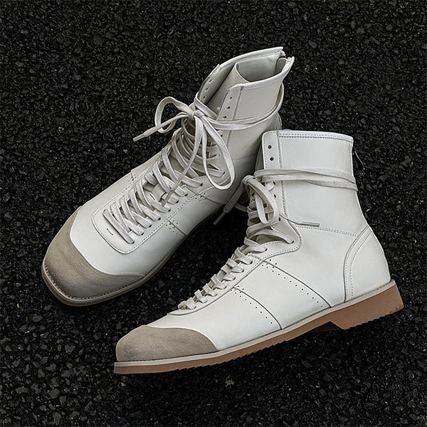 MEN'S CASUAL FASHION STITCHING LACE-UP BOOTS 40831044S