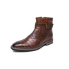 MEN'S RETRO CROCODILE-EMBOSSED LEATHER ANKLE BOOTS MUA1821G4I