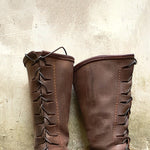 MEN'S RETRO FRONT LACE-UP FLAT MID-CALF BOOTS 47136729S