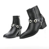 MEN'S RETRO BUCKLE BLACK SHORT BOOTS MUA0708G5I