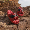 MEN'S EDGY SKULL DESIGN SLIDERS SHOES MUA2475E8I