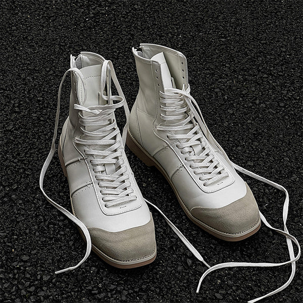 MEN'S CASUAL FASHION STITCHING LACE-UP BOOTS 40831044S