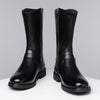 MEN'S SIMPLE BLACK SIDE ZIPPER BIKER BOOTS MUA0530G1I