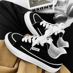 MEN'S CASUAL CONTRAST COLOR LACE-UP CANVAS SHOES 49528766S