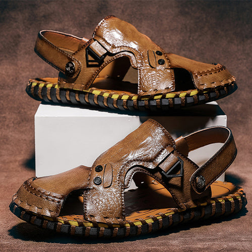 MEN'S PREMIUM LEATHER RETRO SANDAL SHOES MUA0669F3I
