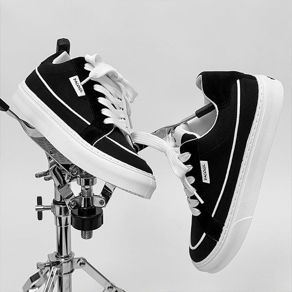 MEN'S CASUAL CONTRAST COLOR LACE-UP CANVAS SHOES 49528766S