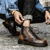 MEN'S RETRO LEATHER ANKLE BOOTS WITH DURABLE SOLE MUA0997G5I