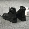 MEN'S VINTAGE LACE-UP BLACK LEATHER BOOTS MUA1533G5I
