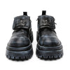 MEN'S EDGY BLACK LEATHER PLATFORM BOOTS WITH SKULL DETAIL MUA1241F0I