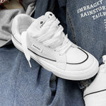 MEN'S CASUAL CONTRAST COLOR LACE-UP CANVAS SHOES 49528766S