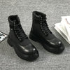 MEN'S VINTAGE LACE-UP BLACK LEATHER BOOTS MUA1533G5I