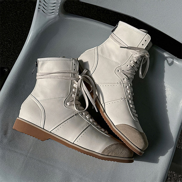 MEN'S CASUAL FASHION STITCHING LACE-UP BOOTS 40831044S