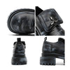 MEN'S EDGY BLACK LEATHER PLATFORM BOOTS WITH SKULL DETAIL MUA1241F0I