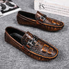 MEN'S RETRO RLUXURY CROCODILE-PRINT LEATHER DRESS SHOES MUA0686F4I