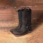 MEN'S RETRO BUCKLE MID-CALF SQUARE-TOE KNIGHT BOOTS 37735650S