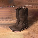 MEN'S RETRO BUCKLE MID-CALF SQUARE-TOE KNIGHT BOOTS 37735650S