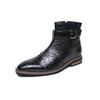 MEN'S RETRO CROCODILE-EMBOSSED LEATHER ANKLE BOOTS MUA1821G4I