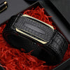 MEN'S LUXURY CROCODILE-PRINT LEATHER BELT FOR ELEGANT STYLE MUA1240F7I