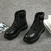 MEN'S VINTAGE LACE-UP BLACK LEATHER BOOTS MUA1533G5I