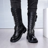 MEN'S SKELETON IRON CHAIN STRAP COWBOY BOOTS MUA1086G8I
