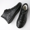 MEN'S BLACK STYLISH LACE-UP LEATHER BOOTS MUA1056G5I