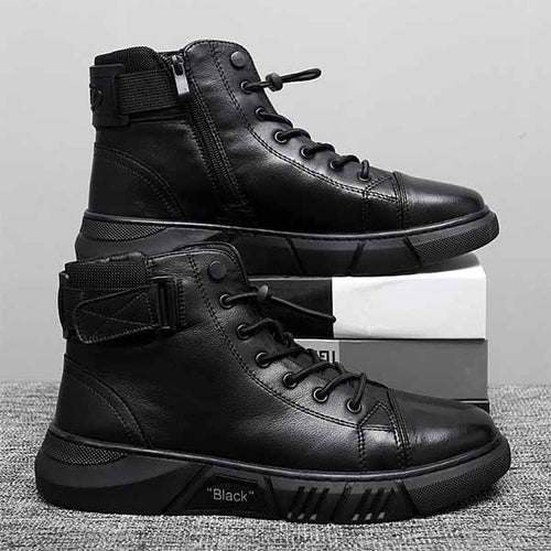 MEN'S CLASSIC BLACK LACE-UP BOOTS MUA1092G0I