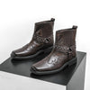 MEN'S VINTAGE LEATHER BOOTS WITH EXQUISITE TEXTURE AND PREMIUM DETAILING MUA1835F9I
