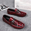 MEN'S RETRO RLUXURY CROCODILE-PRINT LEATHER DRESS SHOES MUA0686F4I