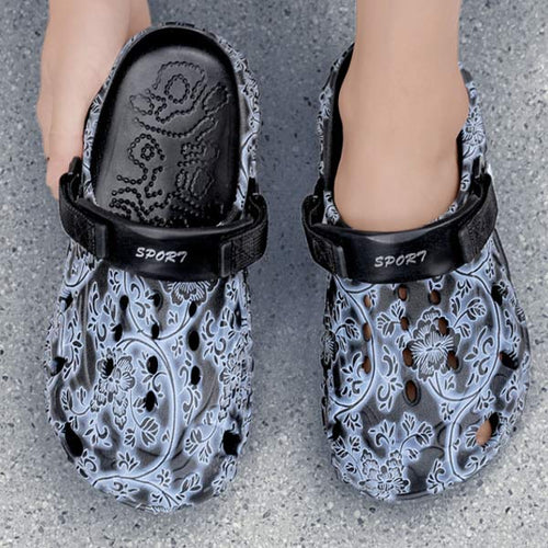 MEN'S DUAL-WEAR GRAFFITI THICK-SOLED CLOG SANDALS MUA2912E2F