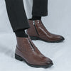 MEN'S ELEGANT LEATHER ANKLE BOOTS WITH CHIC CROCODILE TEXTURE MUA1512G9I