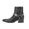 MEN'S RETRO BUCKLE BLACK SHORT BOOTS MUA0708G5I