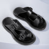 MEN'S LEATHER COMFORT CASUAL SLIDES SHOES MUA0550F3I
