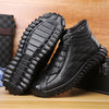 MEN'S BLACK STYLISH LACE-UP LEATHER BOOTS MUA1056G5I