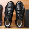 MEN'S BLACK STYLISH LACE-UP LEATHER BOOTS MUA1056G5I