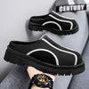 MEN'S THICK-SOLED CASUAL SLIP-ON CLOSED-TOE MULES MUA0736G0F