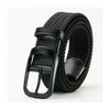 MEN'S STYLISH BLACK BRAIDED-STYLE BELT WITH MATTE BUCKLE MUA1258F3I