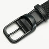 MEN'S STYLISH BLACK BRAIDED-STYLE BELT WITH MATTE BUCKLE MUA1258F3I