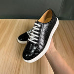 MEN'S STONE PATTERN LACE-UP CASUAL SNEAKERS 29660281S