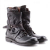 MEN'S CASUAL BELT BUCKLE LACE UP MOTORCYCLE BOOTS 65130346S