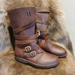 MEN'S VINTAGE MULTI-LAYER BUCKLE MID-CALF BOOTS 15883924S