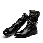 MEN'S STYLISH BELT BUCKLE HIGH TOP ANKLE BOOTS 04305927S