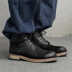 MEN'S RETRO STITCHING WORKWEAR STYLE LACE-UP BOOTS 81944525S