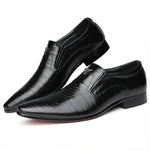 MEN'S SQUARE TOE RETRO CROCODILE PATTERN SLIP-ON DRESS SHOES 22656279S