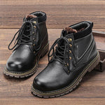 MEN'S RETRO SOLID COLOR LACE UP BOOTS 63952553YL