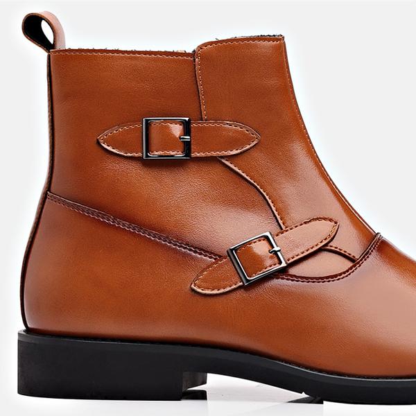 MEN'S STYLISH ZIPPERED POINTED TOE CHELSEA BOOTS 22419395S