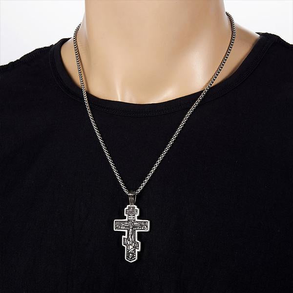 MEN'S VINTAGE CROSS SKULL NECKLACE 56065167S