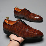 MEN'S CROCODILE PATTERN VINTAGE SLIP-ON DRESS SHOES 20799054S