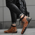 MEN'S RETRO HIGH TOP LACE UP BOOTS 90016859YL