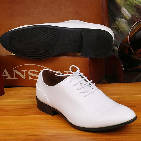 MEN'S SOLID COLOR LACE-UP BUSINESS DRESS SHOES 21332067S